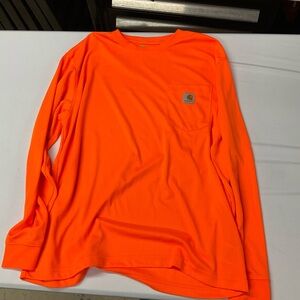 Carhartt Orange Long Sleeve Tee with Crew Neck